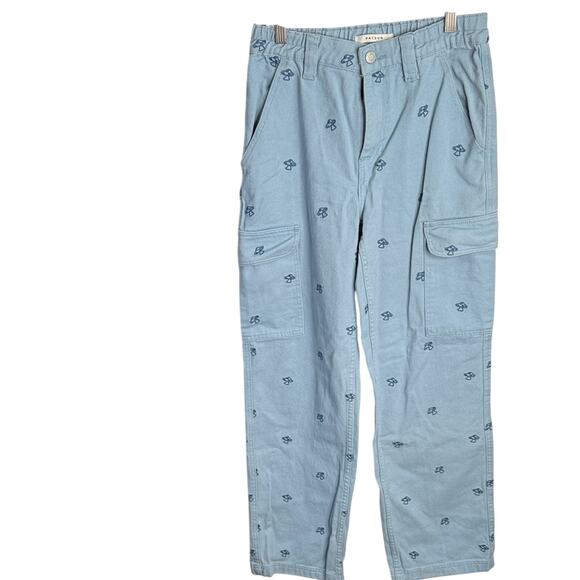 PACSUN Mushroom Embroidery Baggy Carpenter Wide-Leg Jeans W1756 Sz S - Picture 2 of 9